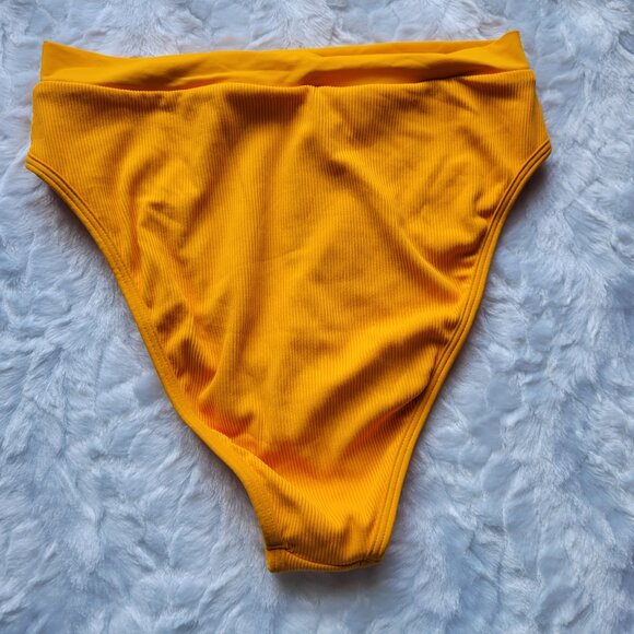 L*Space Bikini Bottom Women's Large Orange Ribbed Swimwear by Revolve NWT - Picture 3 of 5